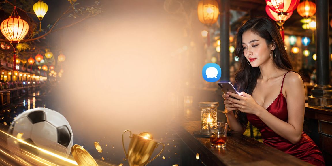 Quang cảnh chợ đêm tại Huế với người xem bóng đá và thông tin cá cược